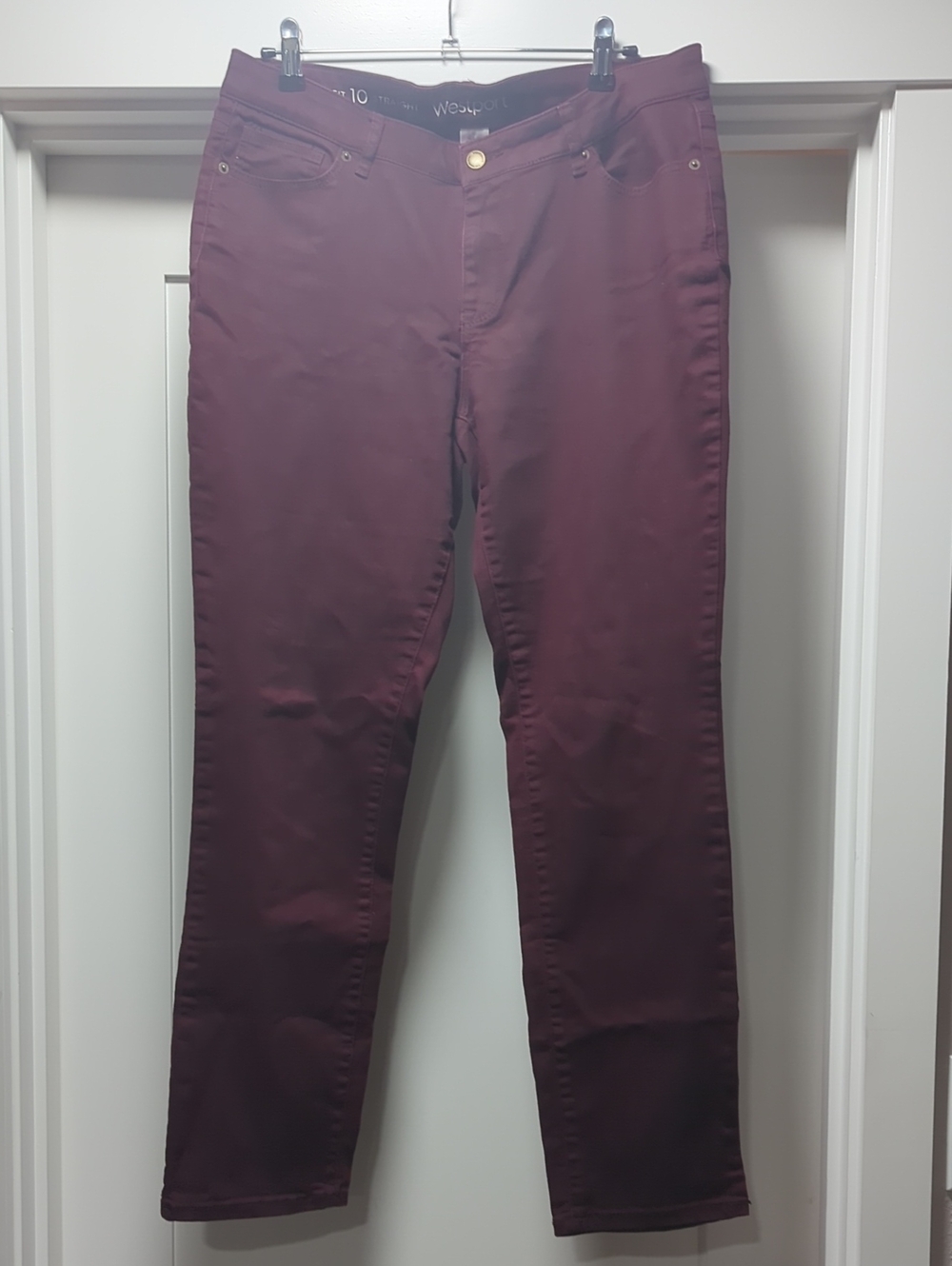 Westport Skinny Jeans in Burgundy - Picture 1 of 7